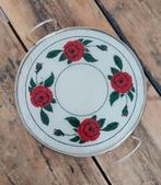 Vintage Dienblad met Rozen, Ophalen of Verzenden, Gebruikt, Rond, Metaal