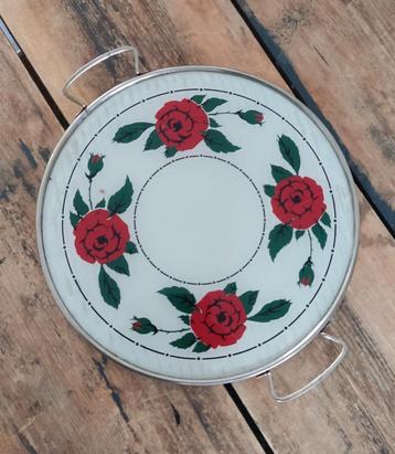 Vintage Dienblad met Rozen beschikbaar voor biedingen