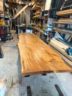 Unieke Eikenhouten Tafel - Boomstam Tafelblad, Huis en Inrichting, Ophalen, 100 tot 150 cm, BekendamBouw, Eikenhout