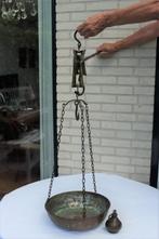 Antieke balansschaal, weegschaal van messing en geel koper, Antiek en Kunst, Ophalen, Koper
