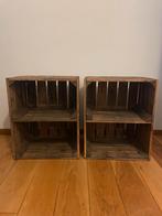 2 houten nachtkastjes, Ophalen, Minder dan 45 cm, Zo goed als nieuw, Minder dan 55 cm