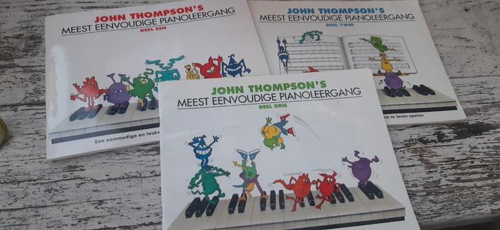 John Thompson's meest eenvoudige Pianoleergang Deel 1 t/m 3, Muziek en Instrumenten, Bladmuziek, Gebruikt, Les of Cursus, Piano