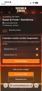 Tickets Suzan & Freek, Gelredome 23 mei 2026, Tickets en Kaartjes, Twee personen