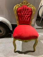 Rode Barok Stoel met Gouden Details, Huis en Inrichting, Stoelen, Barok, Ophalen of Verzenden, Zo goed als nieuw, Eén