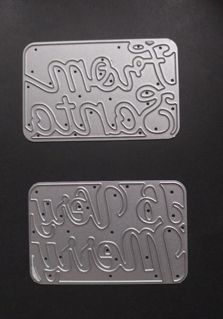 Labels Snijmallen Kerst "a very merry" en "from santa", Hobby en Vrije tijd, Kaarten | Zelf maken, Zo goed als nieuw, Pons of Mal