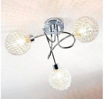 Plafondlamp design model, chroom, zilver, glas, metaal, bol beschikbaar voor biedingen