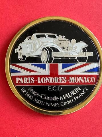 Paris - Londres - Monaco badge bordje ECD. Voor Uw oldtimer beschikbaar voor biedingen