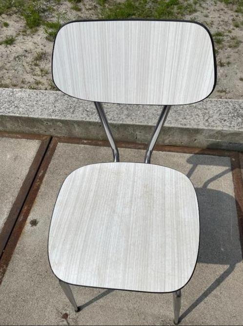 Retro Formica stoelen, Huis en Inrichting, Stoelen, Gebruikt, Vijf, Zes of meer stoelen, Grijs, Ophalen