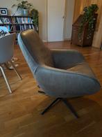 Vintage Leren Draaifauteuil - Olive Kleur, Ophalen, Zo goed als nieuw, 75 tot 100 cm, Leer