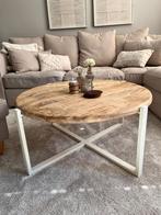 Salontafel hout met metalen onderstel, Huis en Inrichting, Tafels | Salontafels, Ophalen, 50 tot 100 cm, 50 tot 100 cm, Zo goed als nieuw