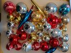 37 Vintage glazen kerstballen pegels paddenstoelen kleur Zga, Ophalen of Verzenden, Zo goed als nieuw