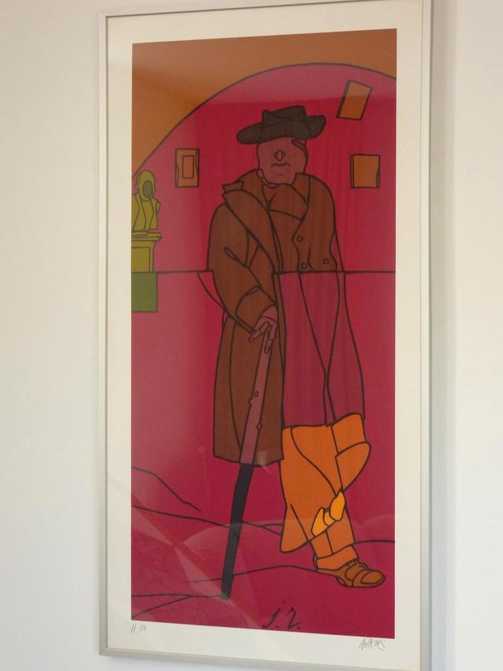 Valerio Adami - J.R. - Zeefdruk, Antiek en Kunst, Kunst | Litho's en Zeefdrukken, Ophalen