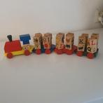 Houten Trein met Alfabet Blokken, Kinderen en Baby's, Ophalen of Verzenden, Gebruikt, Duw- of Trekspeelgoed