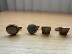 2 paar antieke manchetknopen, Sieraden, Tassen en Uiterlijk, Manchetknopen, Ophalen, Overige materialen, Gebruikt, X