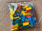 Zak met 193 gekleurde houten blokken/ domino stenen, Zo goed als nieuw, Ophalen