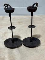 Set van 2 gietijzeren kandelaars – industrieel design, Ophalen of Verzenden, Bruin, Metaal