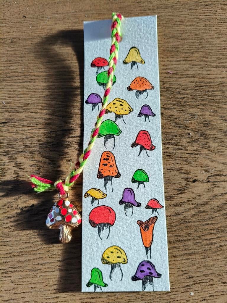 Handgemaakte boekenlegger Mushrooms, Verzamelen, Boekenleggers, Nieuw, Overige onderwerpen, Ophalen of Verzenden