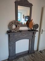 Voorzet sierschouw met spiegel, Ophalen, Gebruikt, Vrijstaande haard, Elektrische haard