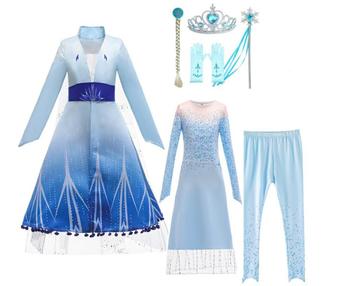 Frozen Elsa prinsessenjurk -volledige set+accessoires 92/98