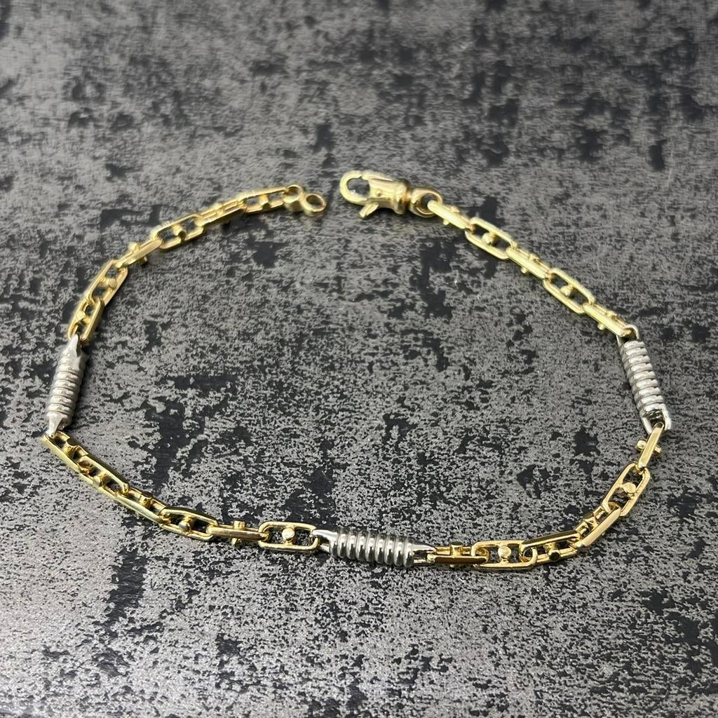 14k gouden armband massief monte carlo schakel, Ophalen of Verzenden, Zo goed als nieuw, Goud