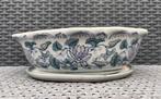 Bonsai schaal + onderzetter gedecoreerd porselein 25,6x18,8, Tuin en Terras, Overige materialen, Nieuw, Ophalen of Verzenden, Overige vormen