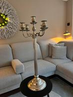 Mooie hoge zware 5 armige kandelaar, zilverkleurig, Huis en Inrichting, Woonaccessoires | Kandelaars en Kaarsen, Ophalen, Zo goed als nieuw