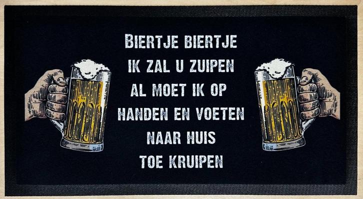 Biertje biertje ik zal u zuipen barmat barrunner drip mat, Verzamelen, Biermerken, Nieuw, Reclamebord, Plaat of Schild, Heineken