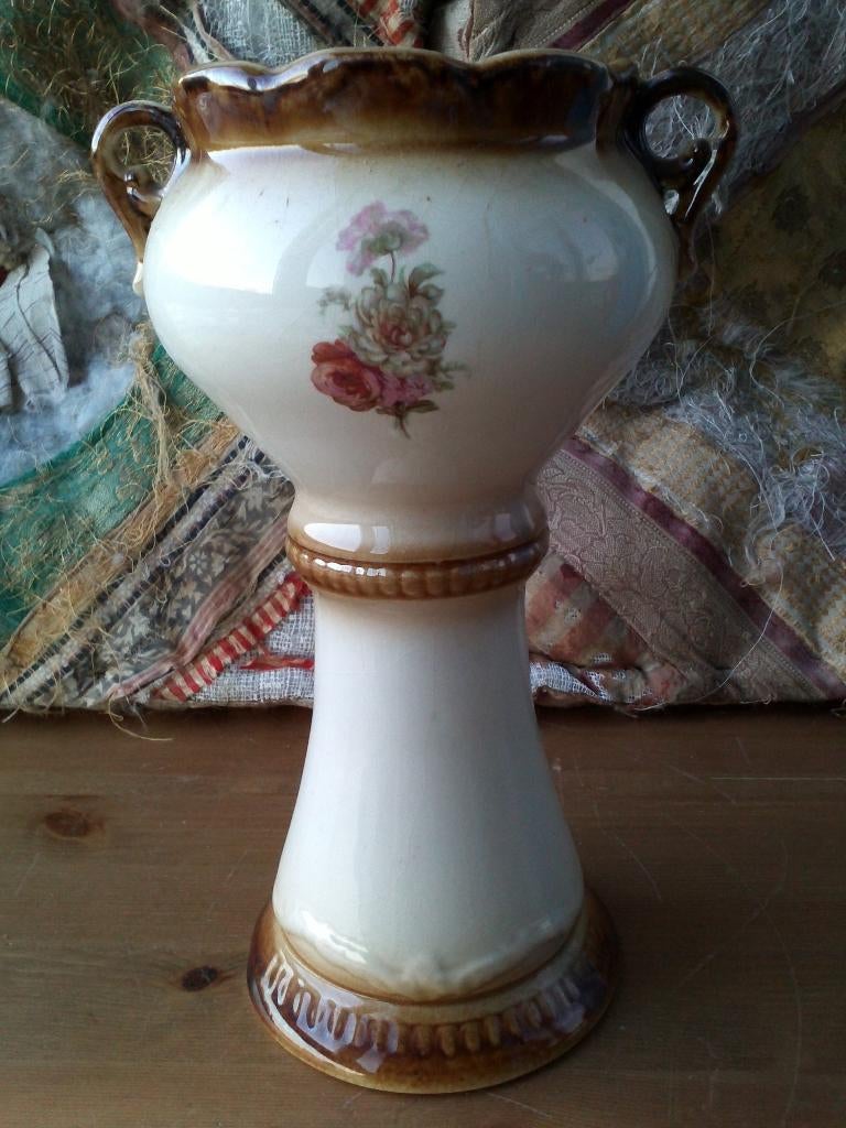 Mooie oude Engelse vaas van Staffordshire porselein 25 cm., Antiek en Kunst, Antiek | Vazen, Ophalen of Verzenden