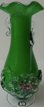 Murano glas vaas groen Italië, Antiek en Kunst, Antiek | Glas en Kristal, Ophalen of Verzenden