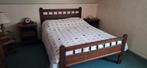 Donker eiken twee persoons ledikant, Huis en Inrichting, Ophalen, Gebruikt, Tweepersoons, 140 cm