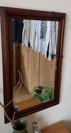 Facet geslepen spiegel met houten lijst, Ophalen, Rechthoekig