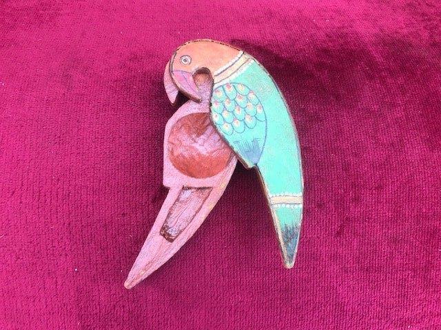 houten doosje, PAPEGAAI, India, Antiek en Kunst, Kunst | Niet-Westerse kunst, Ophalen of Verzenden