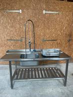 RVS spoeltafel met kraan 175b x80dx84h, Verzenden, RVS Meubilair