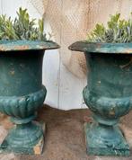 Tuinvazen gietijzer vazen bloempotten, Antiek en Kunst, Curiosa en Brocante, Ophalen