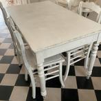 Mooie franse eettafel met 4 stoelen, Huis en Inrichting, Tafels | Eettafels, Ophalen, Gebruikt, 50 tot 100 cm, Vijf personen of meer