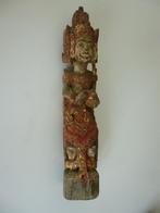 antiek houten beeldje, indonesie, met kleuren en goudverf, Verzenden