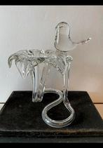 Bijzonder leuk doorzichtig glas object, soort vaasje + vogel, Ophalen of Verzenden
