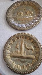 2 koperen of messingen wandborden, Antiek en Kunst, Antiek | Koper en Brons, Ophalen of Verzenden, Koper