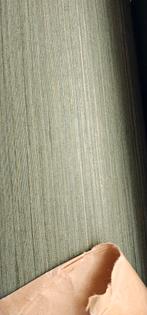 Groen/goud vliesbehang 1.30 m breed! € 4,- pm, Ophalen, Groen