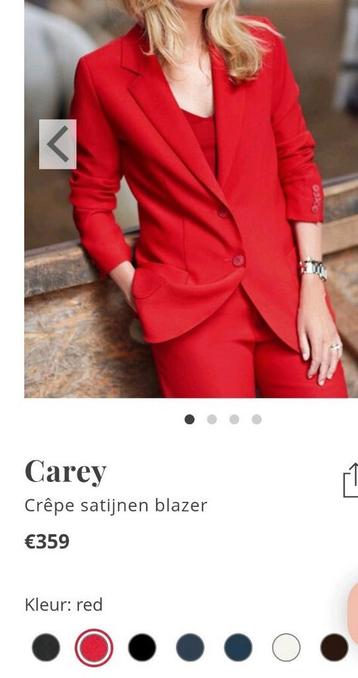 Mooie rode crêpe blazer jasje colbert Carey mt L Ladress  beschikbaar voor biedingen
