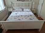 2 persoons Hemnes Ikea wit bed  160x200, Gebruikt, Hemnes, Wit, Tweepersoons