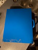 Blauwe metalen koffer met bakjes, Doe-het-zelf en Verbouw, Ophalen of Verzenden, Gebruikt