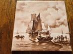 Tegel vissersboten vissersschepen Den Helder J.C. van Hunnik, Antiek en Kunst, Antiek | Wandborden en Tegels, Ophalen