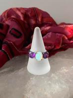 Edelopaal opaal amethist beschermt geluk intuïtie magie, Sieraden, Tassen en Uiterlijk, Ringen, Paars, Nieuw, Ophalen of Verzenden