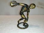 Oud massief bronzen beeld Discuswerper, h26xl12xb8, Ophalen of Verzenden, Zo goed als nieuw, Mens