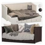 Ikea Hemnes bedbank Blauw met 1 matras, Huis en Inrichting, Ophalen, Zo goed als nieuw, Eenpersoons, 80 cm