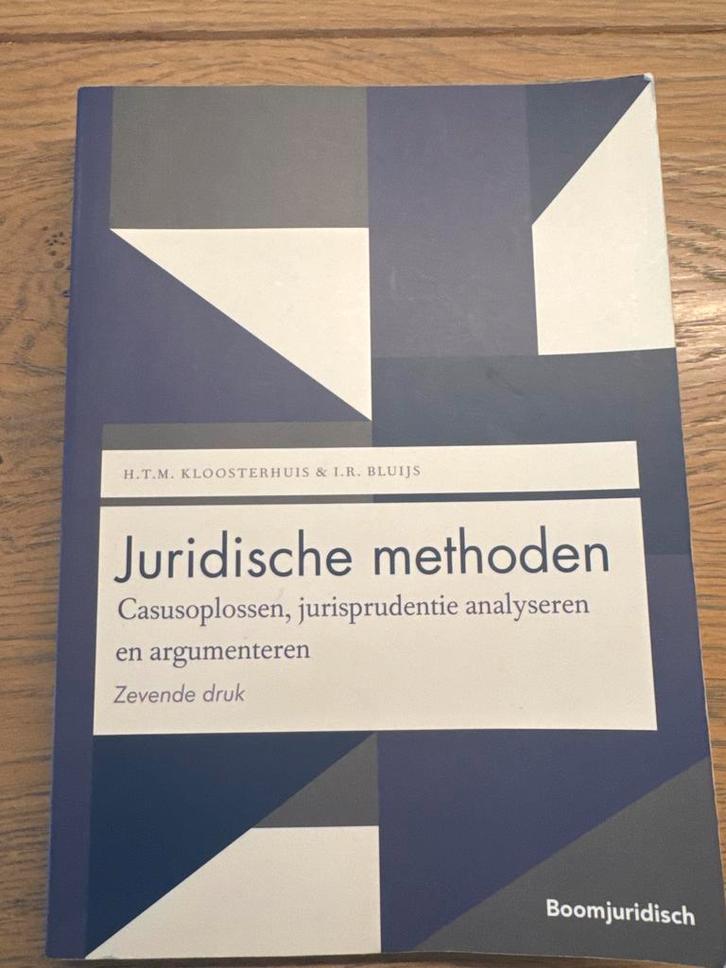Juridische Methoden - Kloosterhuis & Bluijs, Boeken, Studieboeken en Cursussen, Zo goed als nieuw, HBO, Alpha, Ophalen of Verzenden