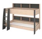 Stapelbed Leo - Eik/Grijs - Incl. Matrasbodems, Kinderen en Baby's, Kinderkamer | Stapelbedden en Hoogslapers, Ophalen, Nieuw