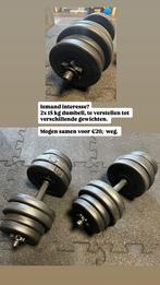 2x 15 kg dumbell verstelbaar, Sport en Fitness, Fitnessmaterialen, Ophalen, Zo goed als nieuw, Dumbbell