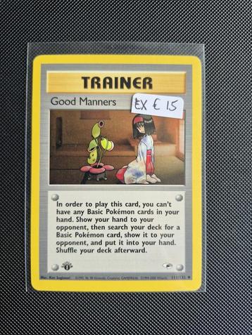 Pokemon - Gym Challenge Good Manners trainer 1st edition beschikbaar voor biedingen